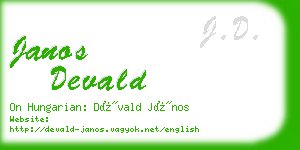 janos devald business card